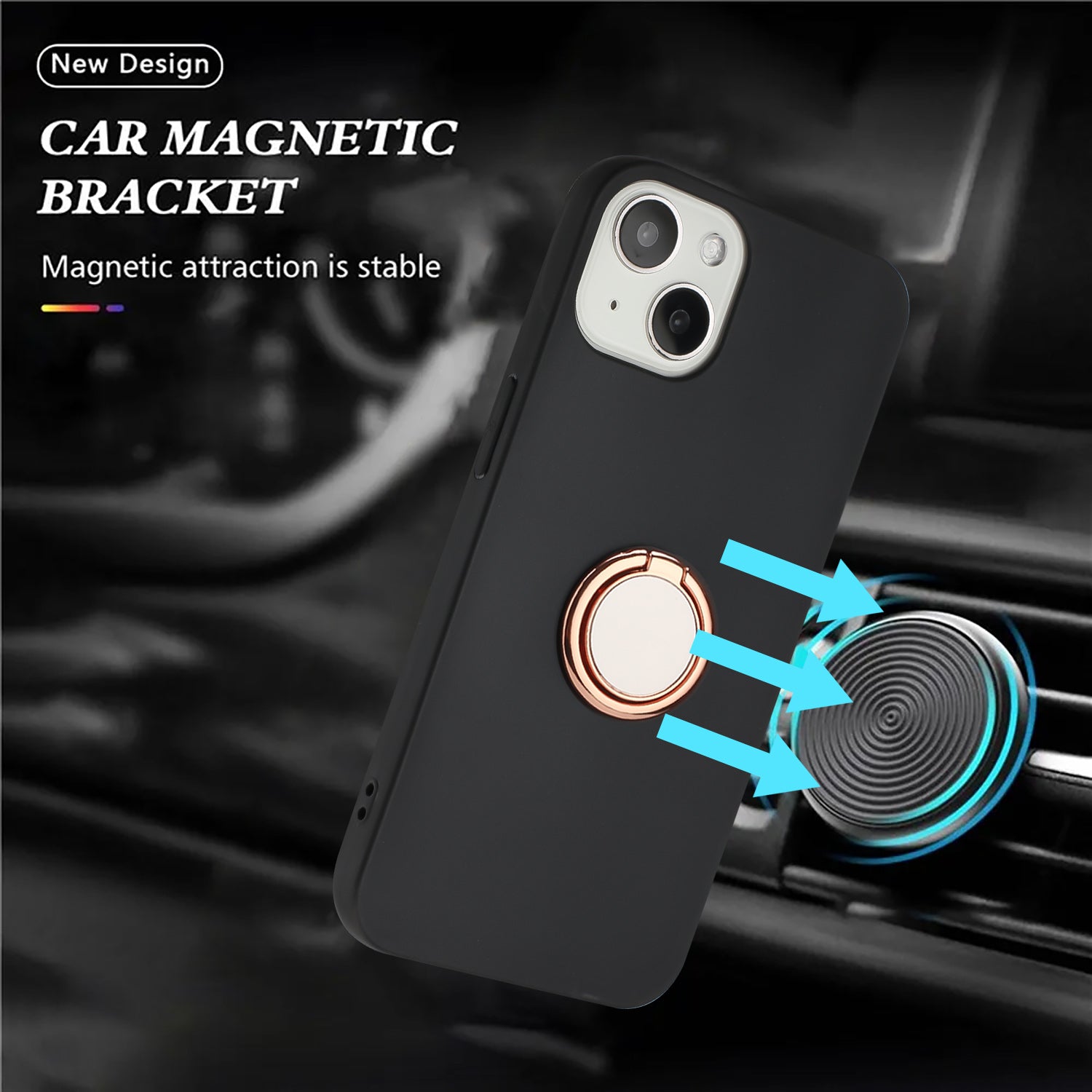 Ring Kickstand TPU Cover for iPhone 13 6.1 inch Frosted Phone Case Support Car Magnet Mount Ring Kickstand TPU Cover for iPhone 13 6.1 inch Frosted Phone Case Support Car Magnet Mount